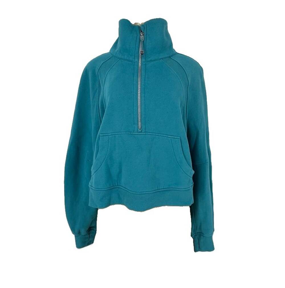 Lululemon Women Sweatshirt M/L Scuba Oversized Funnel Neck Half Zip Oceanic 63-4